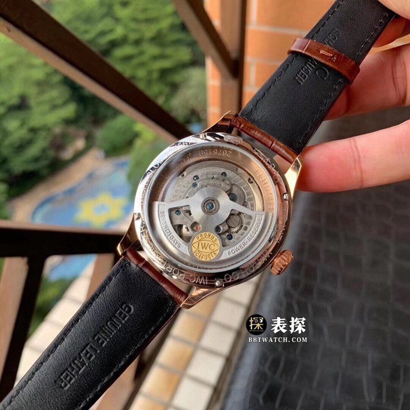 IWC watch men's Portuguese IW5044021:1super watch silver dialtourbillonleather strap model pictures and prices caseback live photo