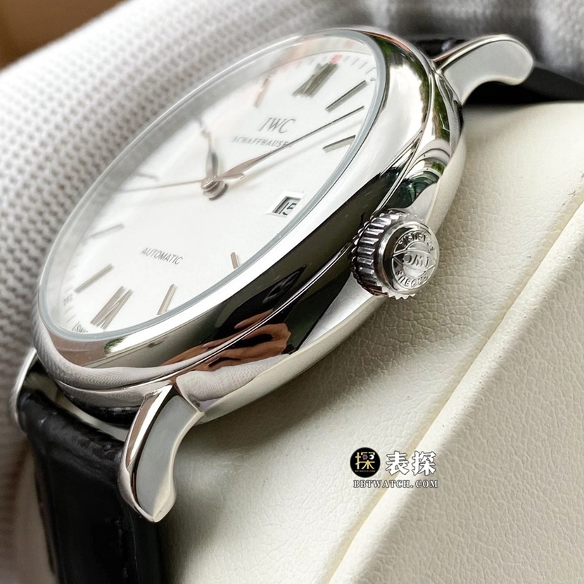 IWC watch Portofino top-tier high-quality watch men's silver white leather strap model pictures and prices side live photo