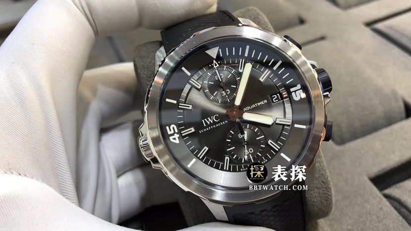 V6 factory IWC watch men's marine timepiece watch rock gray panda dial rubber model picture and price front live photo