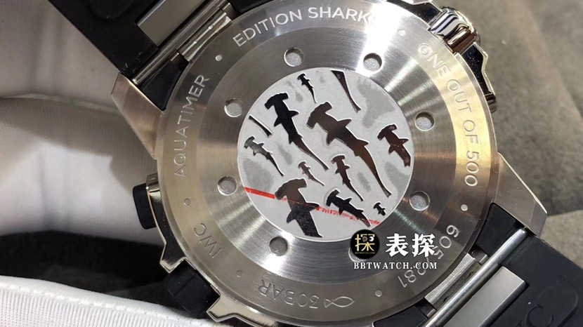 V6 factory IWC watch men's marine timepiece watch rock gray panda dial rubber model picture and price caseback live photo