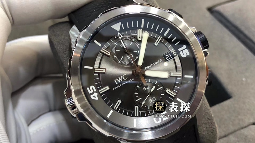 V6 factory IWC watch men's marine timepiece watch rock gray panda dial rubber model picture and price front live photo