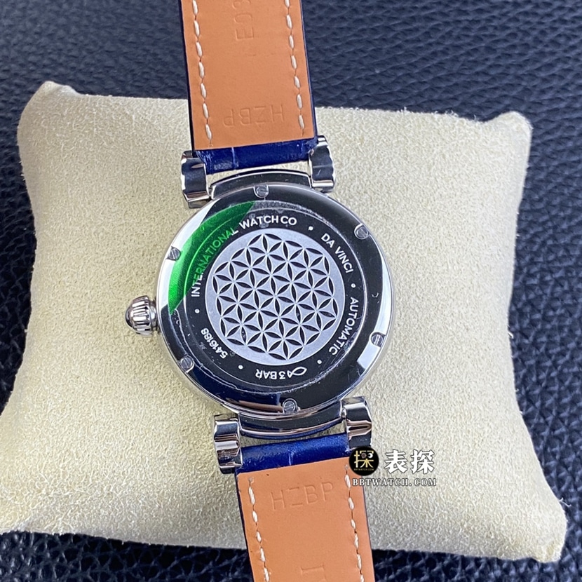 TWC factory IWC Express Wenxi IW459306super watch men's silver white dialmoon phaseleather strap model pictures and prices caseback live photo