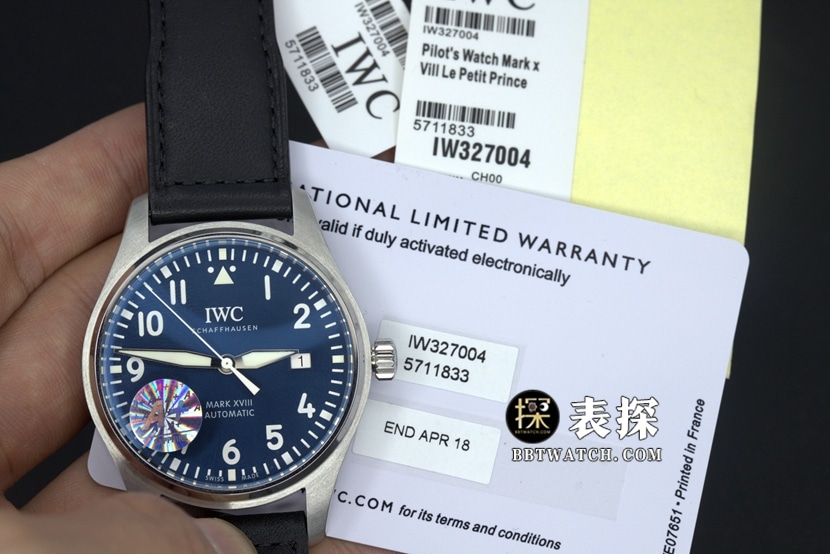 A+ factory IWC pilot top-tier watch men's mark twenty blue dialleather strap model pictures and prices front live photo