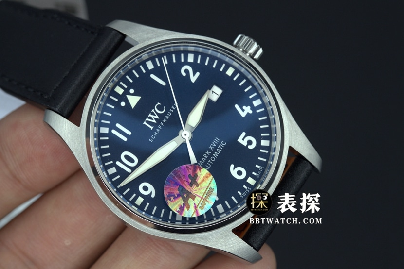 A+ factory IWC pilot top-tier watch men's mark twenty blue dialleather strap model pictures and prices front live photo