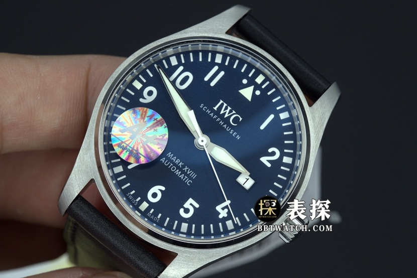 A+ factory IWC pilot top-tier watch men's mark twenty blue dialleather strap model pictures and prices front live photo