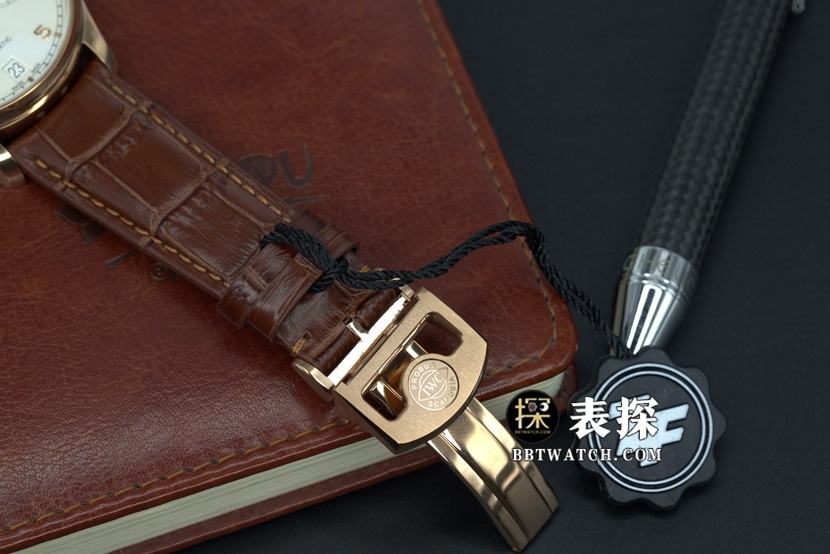 ZF FactoryIWC Portugal top-tier 1:1super watch men's rose gold white leather strap model pictures and prices clasplive photos