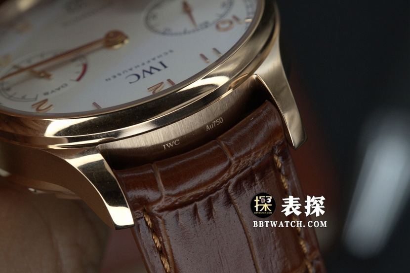ZF FactoryIWC Portugal top-tier 1:1super watch men's rose gold white leather strap model pictures and prices side live photo