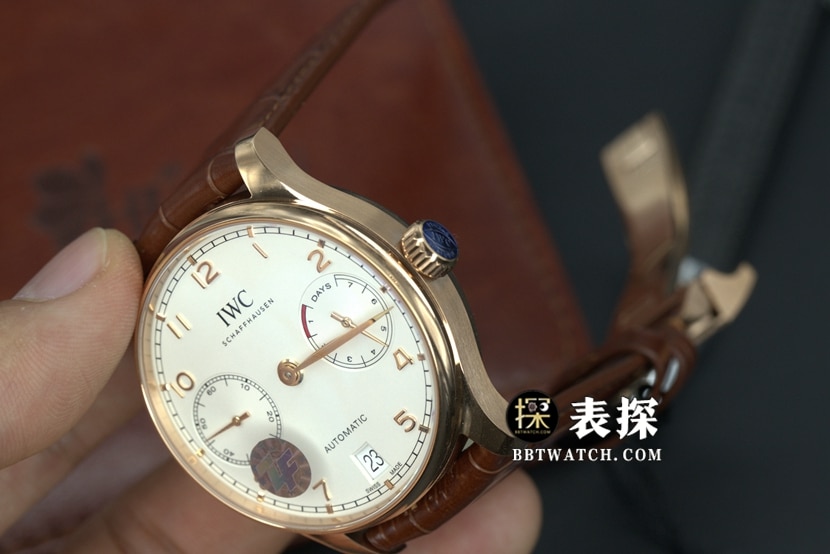 ZF FactoryIWC Portugal top-tier 1:1super watch men's rose gold white leather strap model pictures and prices overall live photos