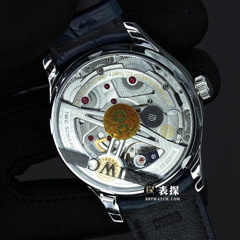 ZF FactoryIWC Portugal top-tier 1:1super watch men's white dial blue needle leather strap model picture and price caseback live photo