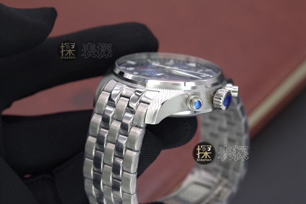 ZF factory universal men's pilot chronograph super A watches blue disk steel strap models IW377717 detail picture