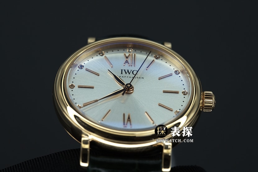 IWC Portofino top-tier watch ladies dial gold needle leather strap model pictures and prices front live photo