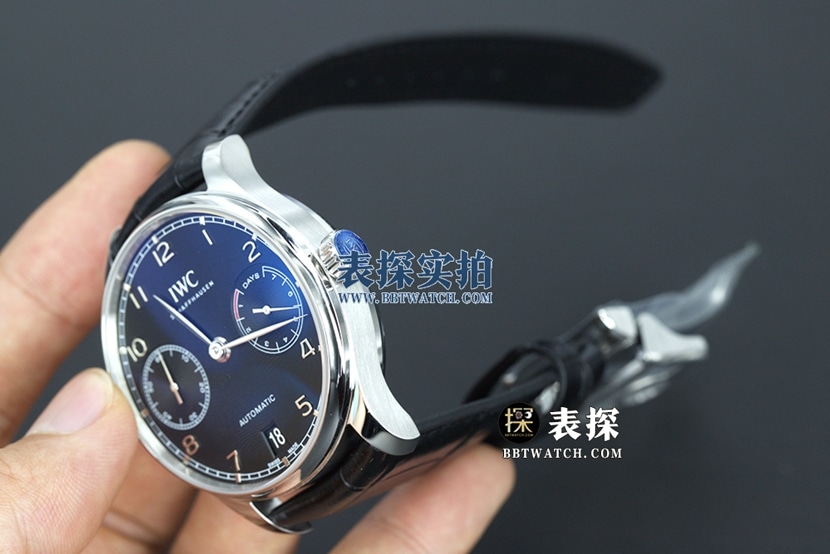 YL factory IWC Portugal top-tier 1:1high-quality watch men's Portuguese seven black dialleather strap model pictures and prices overall live photos