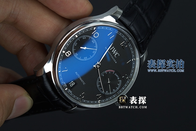 YL factory IWC Portugal top-tier 1:1high-quality watch men's Portuguese seven black dialleather strap model pictures and prices side live photo