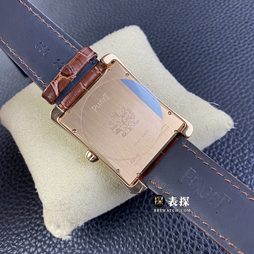 KZ factory Piaget watch men's silver gray plate leather strap model pictures and prices caseback live photo