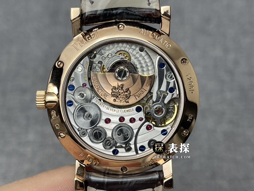 UU factory Piaget top-tier watch men's full diamond plate leather strap model pictures and prices caseback live photo