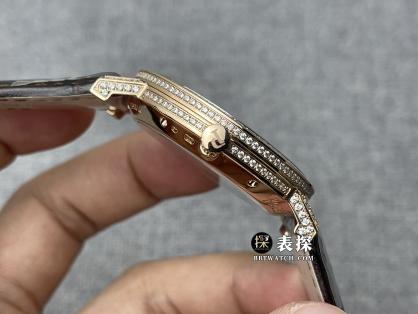 UU factory Piaget top-tier watch men's full diamond plate leather strap model pictures and prices side live photo