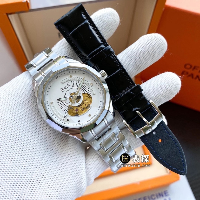 Piaget top-tier 1:1high-quality watch men's white dialsteel bracelet model pictures and prices front live photo