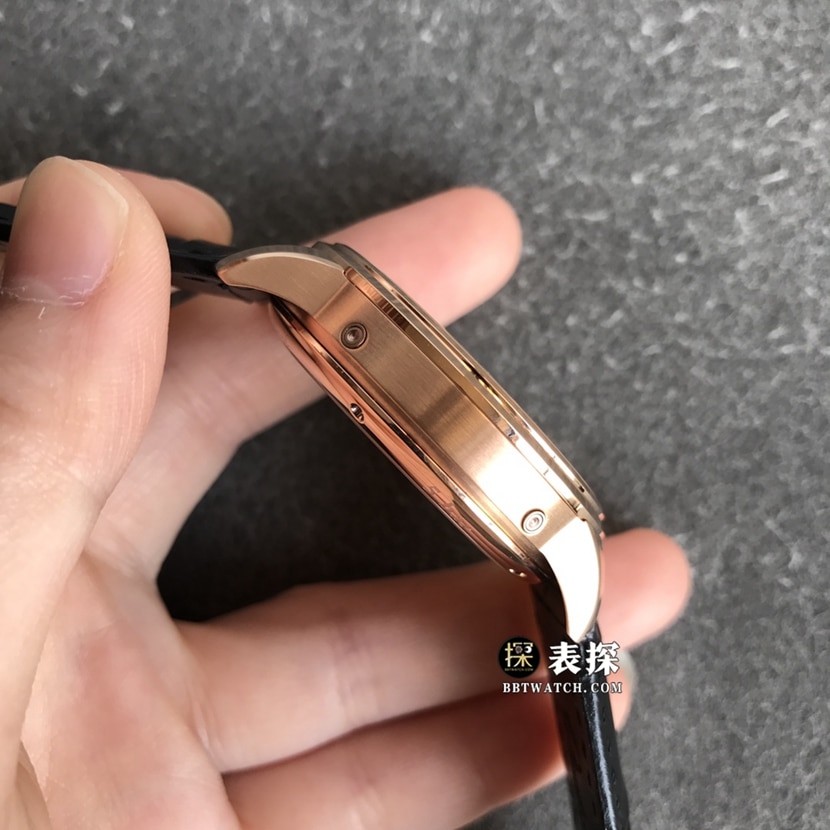 GL factory Glashütte Original original watch men's white dialmoon phaserose goldleather strap picture and price side live photo