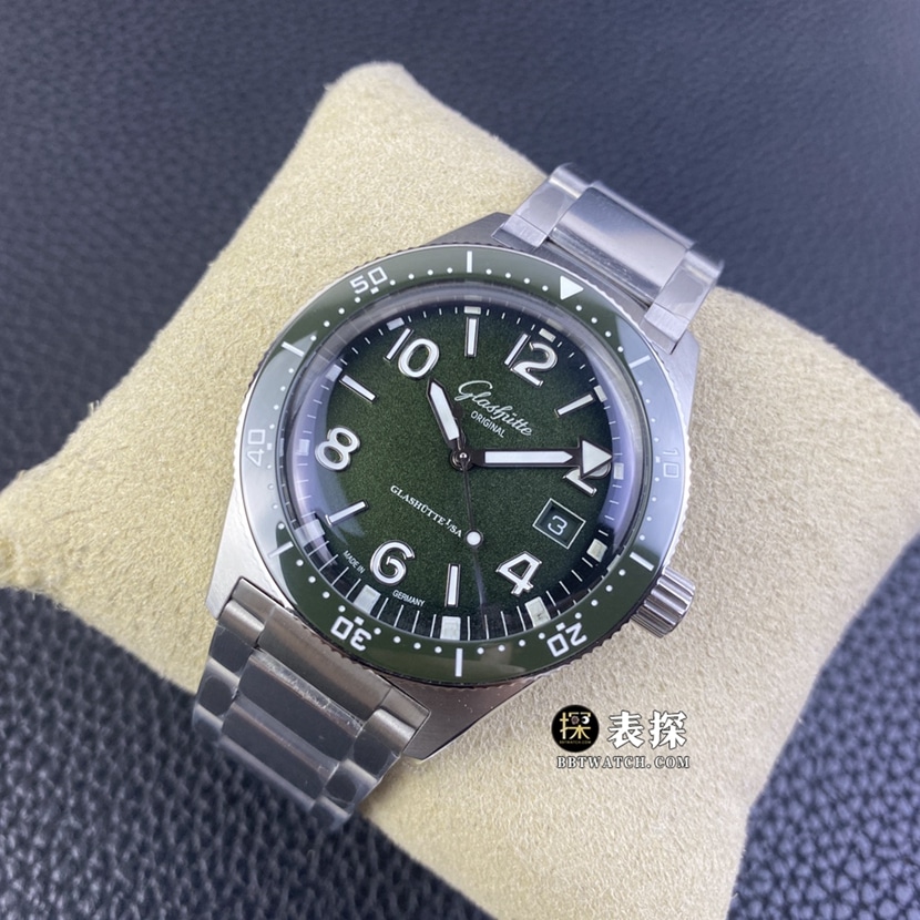 RXW factory Glashütte Original original development top-tier watch men's green dialsteel bracelet model pictures and prices front live photo