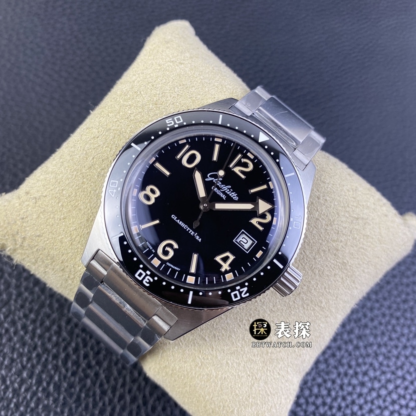 RXW factory Glashütte Original original development top-tier 1:1high-quality watch men's black dialsteel bracelet model pictures and prices front live photo