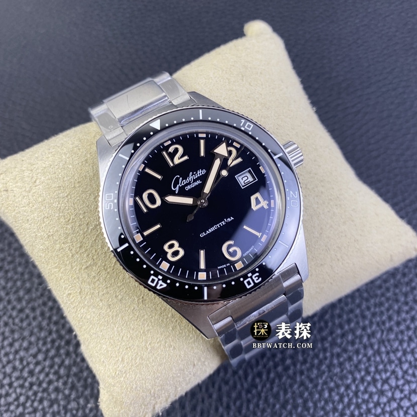RXW factory Glashütte Original original development top-tier 1:1high-quality watch men's black dialsteel bracelet model pictures and prices front live photo