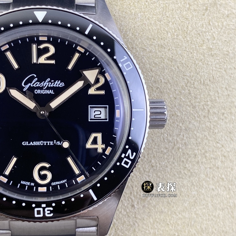 RXW factory Glashütte Original original development top-tier 1:1high-quality watch men's black dialsteel bracelet model pictures and prices front live photo