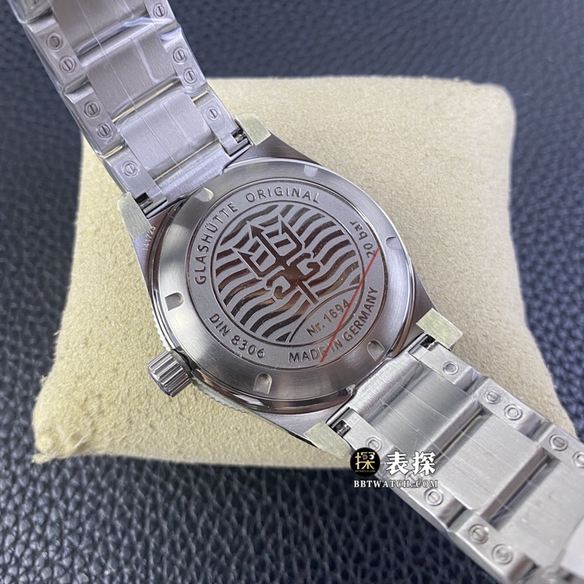 RXW factory Glashütte Original original development top-tier 1:1high-quality watch men's black dialsteel bracelet model pictures and prices caseback live photo