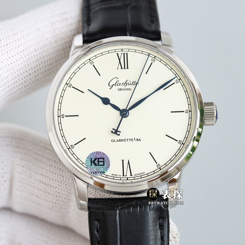 3WF factory Glashütte Original original MP top-tier watch men's white dialleather strap picture and price front live photo