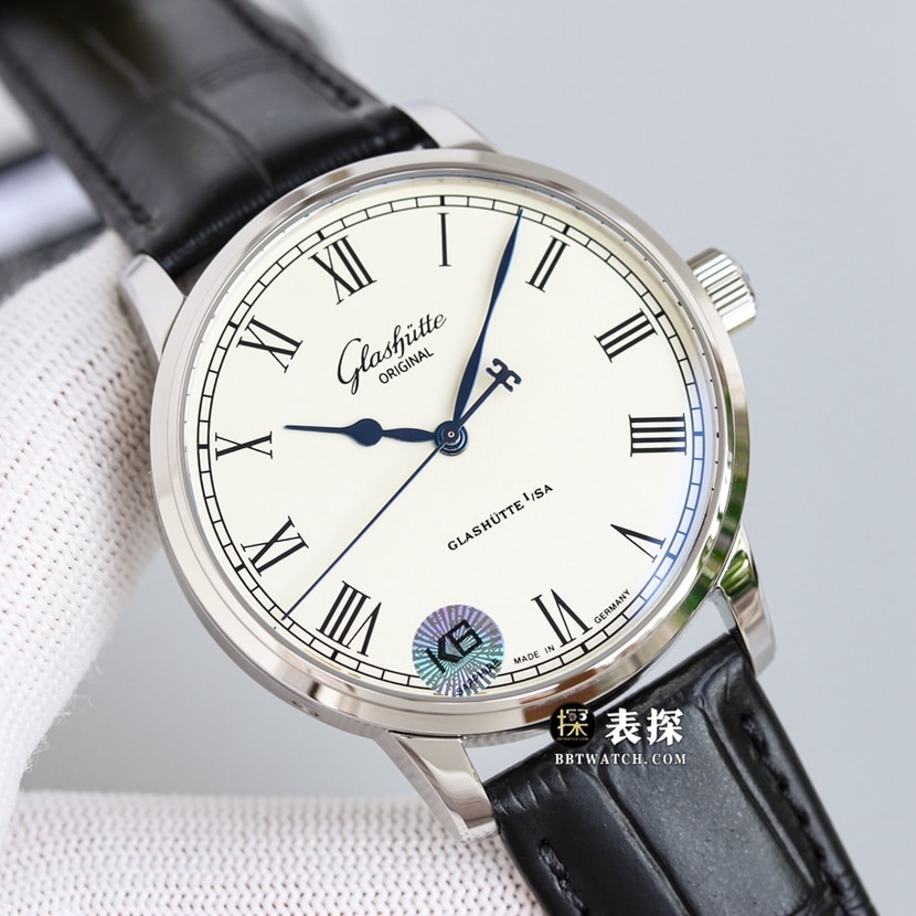 3WF factory Glashütte Original original MP top-tier watch men's white dialleather strap picture and price front live photo