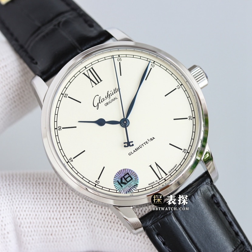 3WF factory Glashütte Original original MP top-tier watch men's white dialleather strap picture and price front live photo