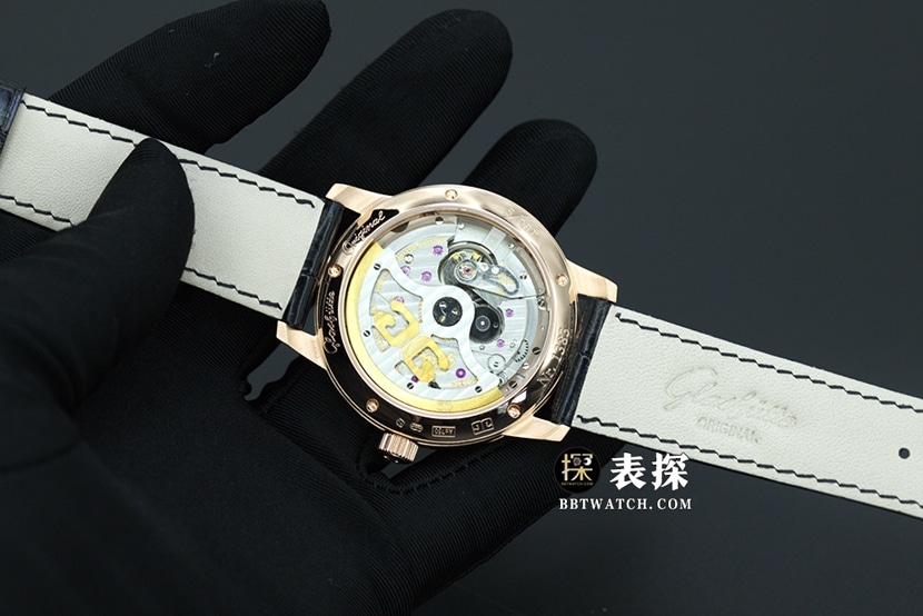 GF FactoryGlashütte Original original MP 100-04-32-15-04top-tier 1:1super watch men's moon phasewhite dialleather strap picture and price caseback live photo