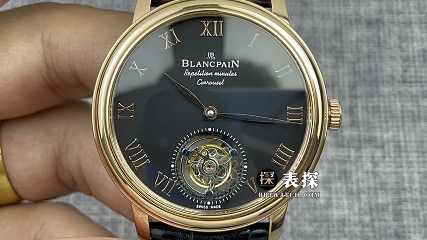JB factory Blancpain art master top-tier 1:1high-quality watch men's black dialtourbillonleather strap model pictures and prices front live photo