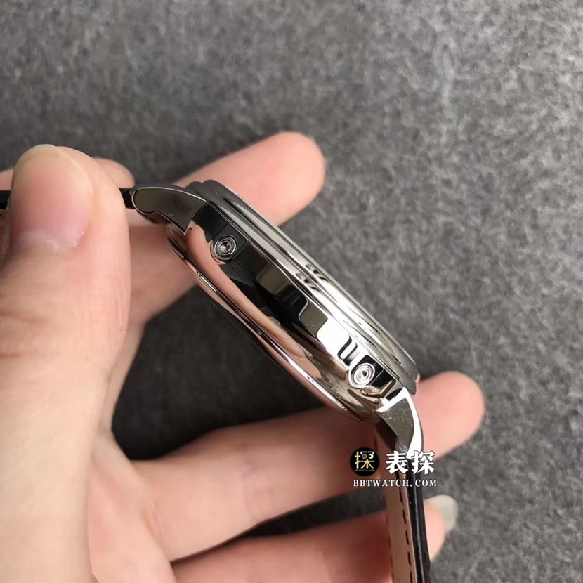 TTC factory Blancpain classic watch men's black dial full date displaymoon phaseleather strap model pictures and prices side live photo