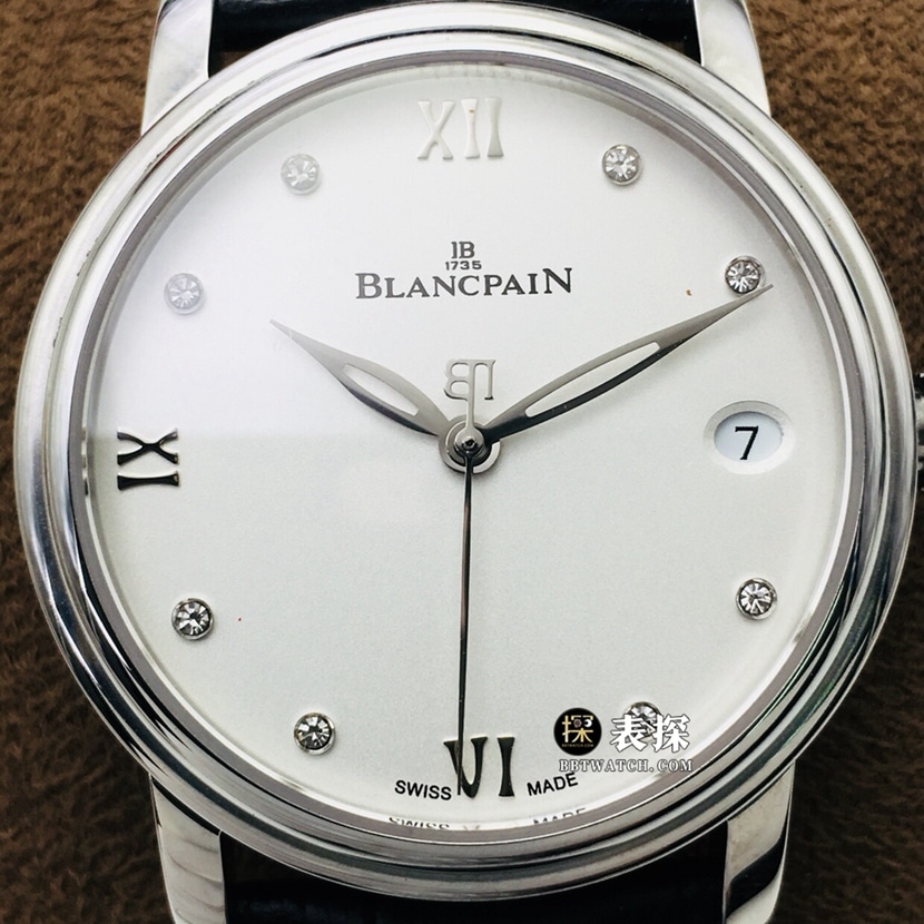 AN FactoryBlancpain classic top-tier watch women's white dialleather strap model pictures and prices front live photo