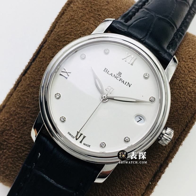 AN FactoryBlancpain classic top-tier watch women's white dialleather strap model pictures and prices front live photo
