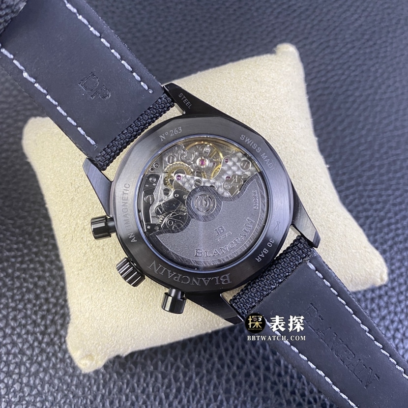 Blancpain Fifty Fathoms top-tier high-quality watch men's green dialchronographleather strap picture and price caseback live photo