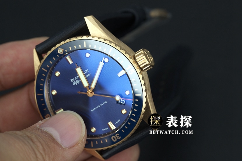 Blancpain Fifty Fathoms top-tier watch men's blue dial gold needle leather strap model pictures and prices overall live photos