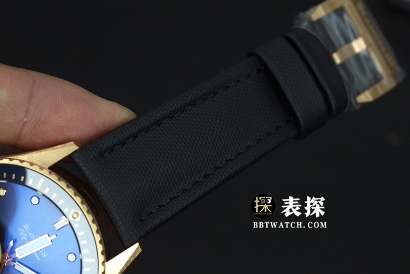 Blancpain Fifty Fathoms top-tier watch men's blue dial gold needle leather strap model pictures and prices braceletlive photos