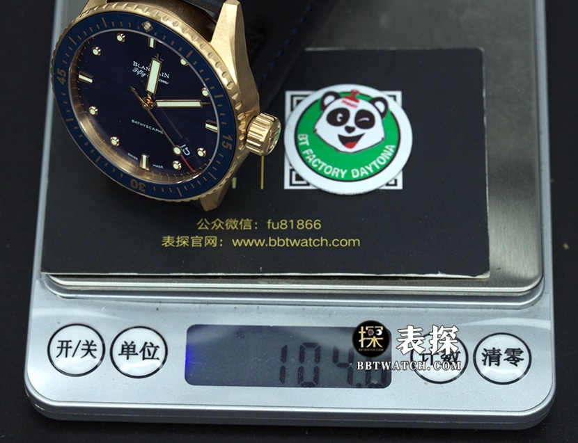 Blancpain Fifty Fathoms top-tier watch men's blue dial gold needle leather strap model pictures and price weight live photos