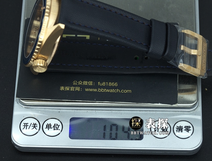 Blancpain Fifty Fathoms top-tier watch men's blue dial gold needle leather strap model pictures and price weight live photos