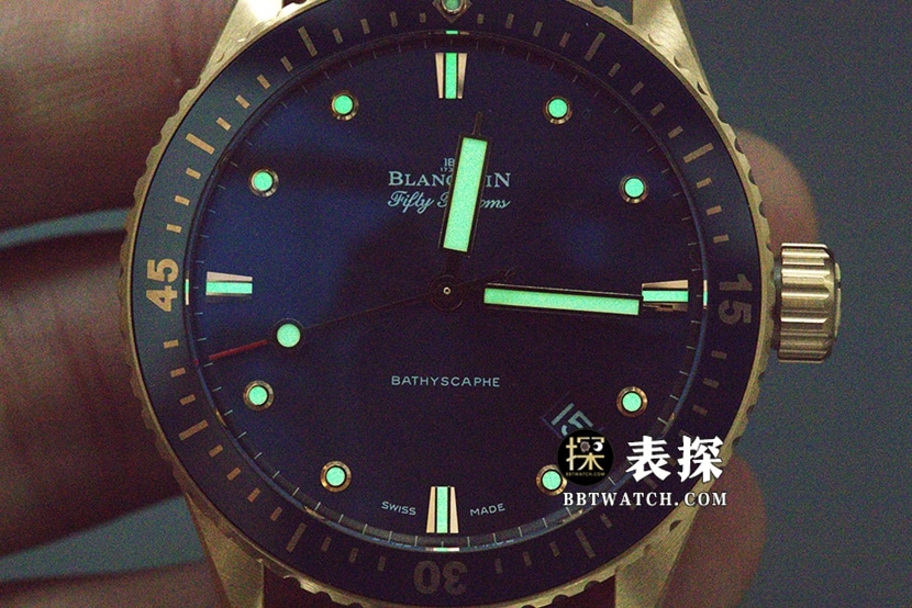 Blancpain Fifty Fathoms top-tier watch men's blue dial gold needle leather strap model pictures and prices lumelive photos