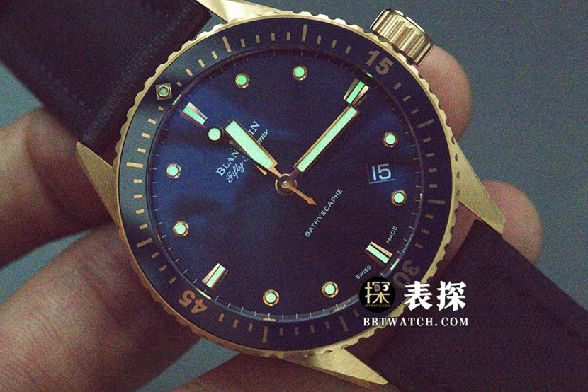 Blancpain Fifty Fathoms top-tier watch men's blue dial gold needle leather strap model pictures and prices lumelive photos