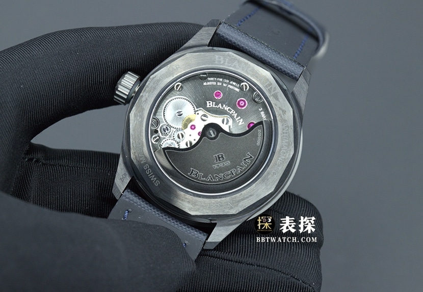 GF FactoryBlancpain Fifty Fathoms top-tier watch men's blue dialleather strap model pictures and prices caseback live photo