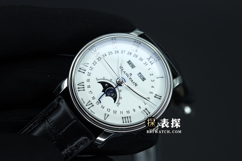 OM Factory Blancpain classic 66541:1super watch men's moon phasewhite dialleather strap model pictures and prices front live photo