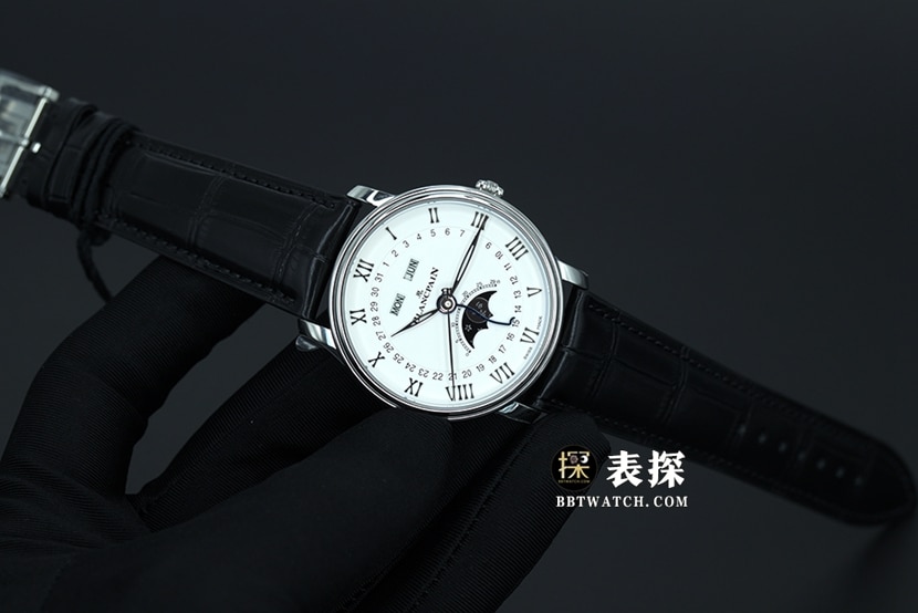 OM Factory Blancpain classic 66541:1super watch men's moon phasewhite dialleather strap model pictures and prices front live photo