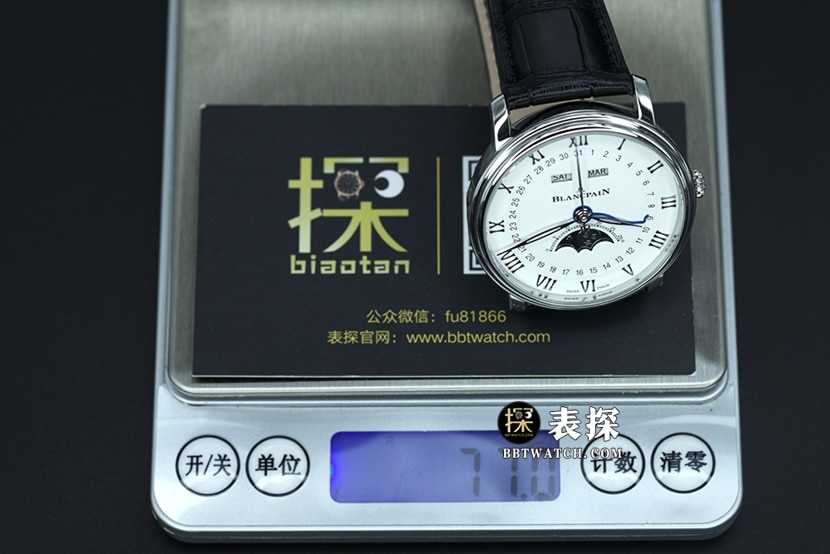 OM Factory Blancpain classic 66541:1super watch men's moon phasewhite dialleather strap model pictures and price weight live photos