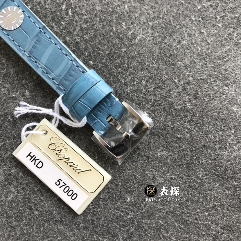 TWF factory Chopard women's five-bead happy diamond watch blue dialleather strap model pictures and prices clasplive photos