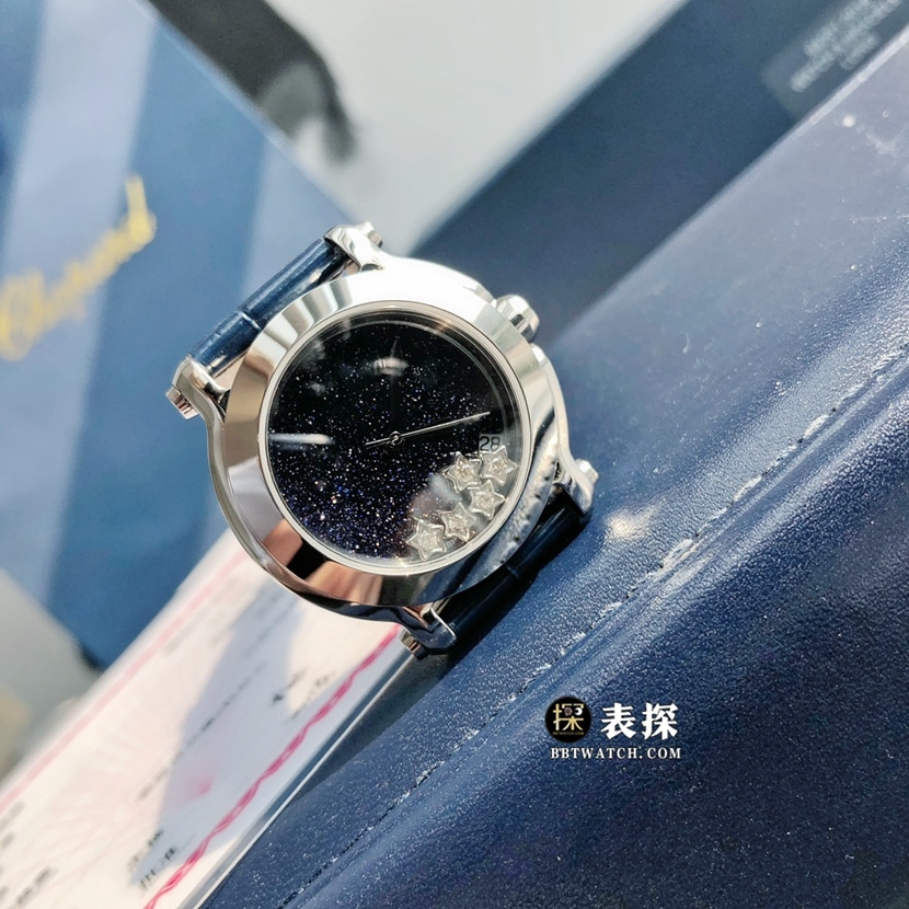Chopard ladies starry sky inner diamond top-tier watch dark blue dialleather strap model picture and price front live photo