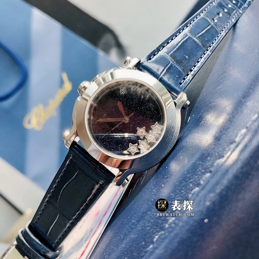 Chopard ladies starry sky inner diamond top-tier watch dark blue dialleather strap model picture and price front live photo