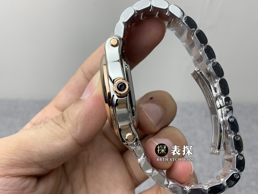 YF factory Chopard ladies happy diamond top-tier watch silver gray plate gold steel bracelet model pictures and prices side live photo